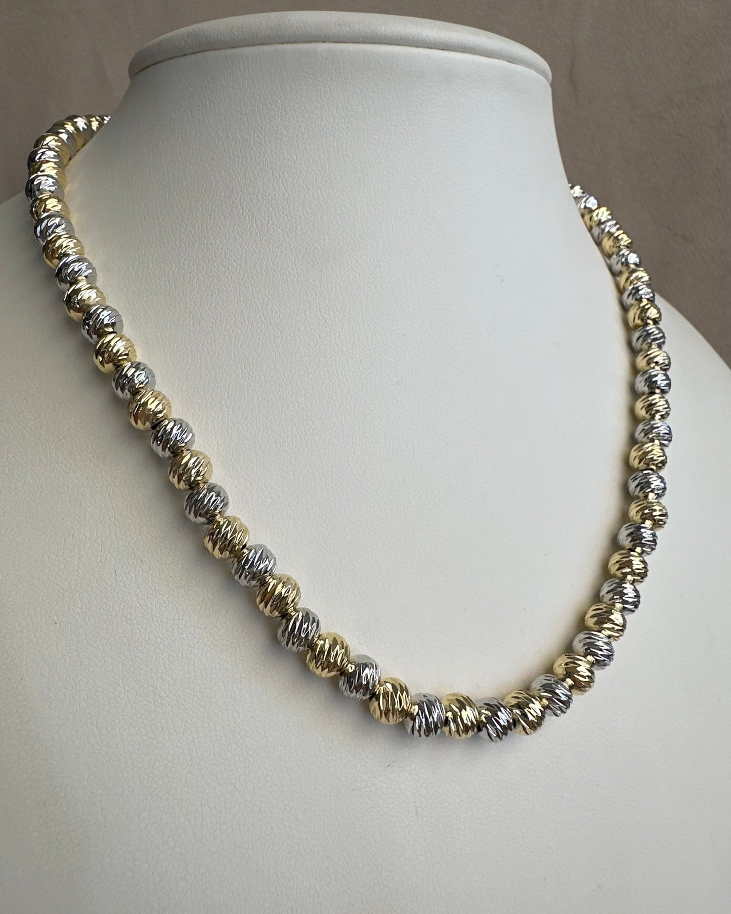 Collar Balin Grabado Bicolor