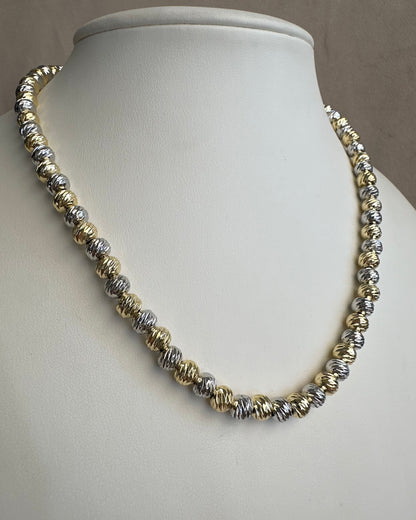 Collar Balin Grabado Bicolor