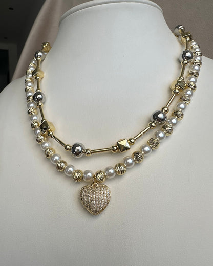 Collar Balin Perla Corazón