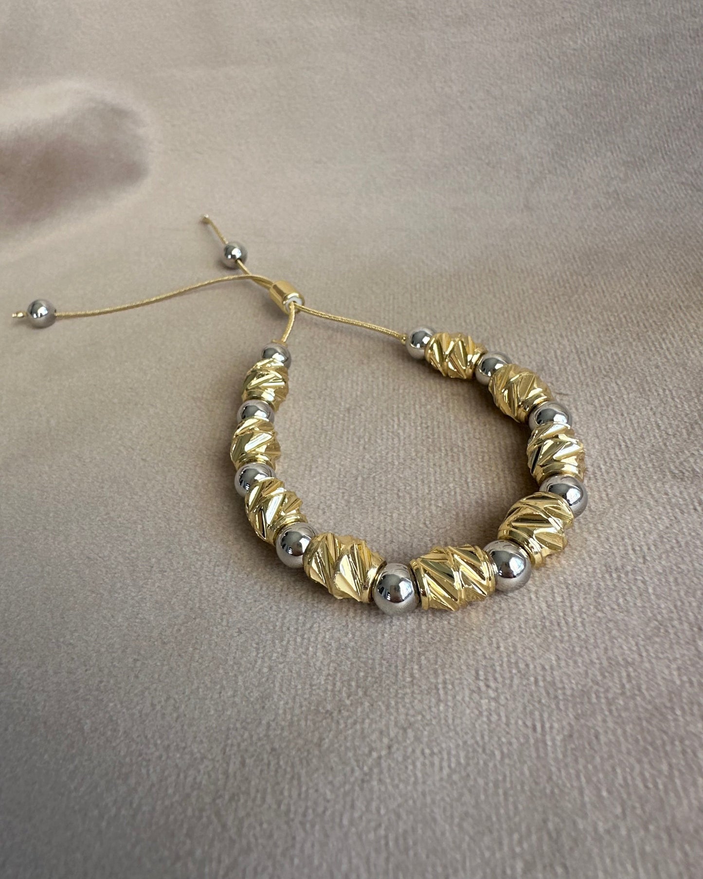 Pulsera Balin Grabada Bicolor