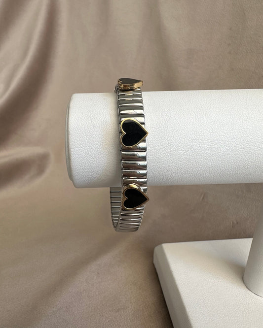 Pulsera 3 Corazones Negros