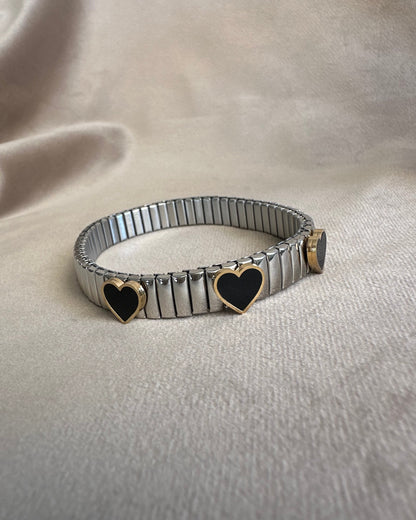Pulsera 3 Corazone Negros