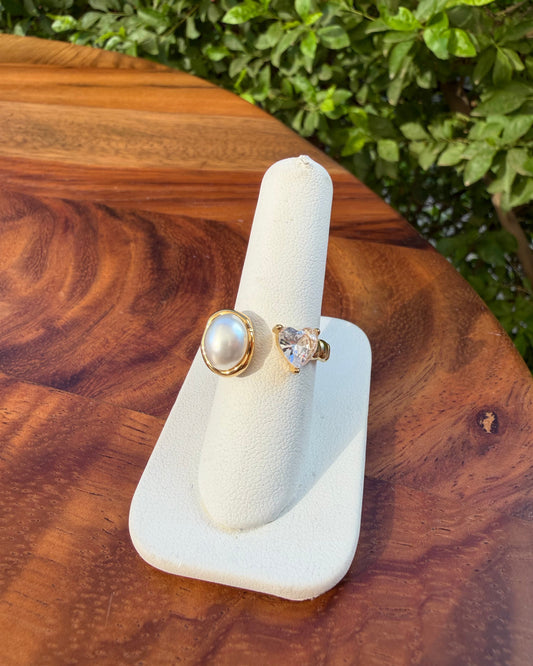Anillo Perla Corazón