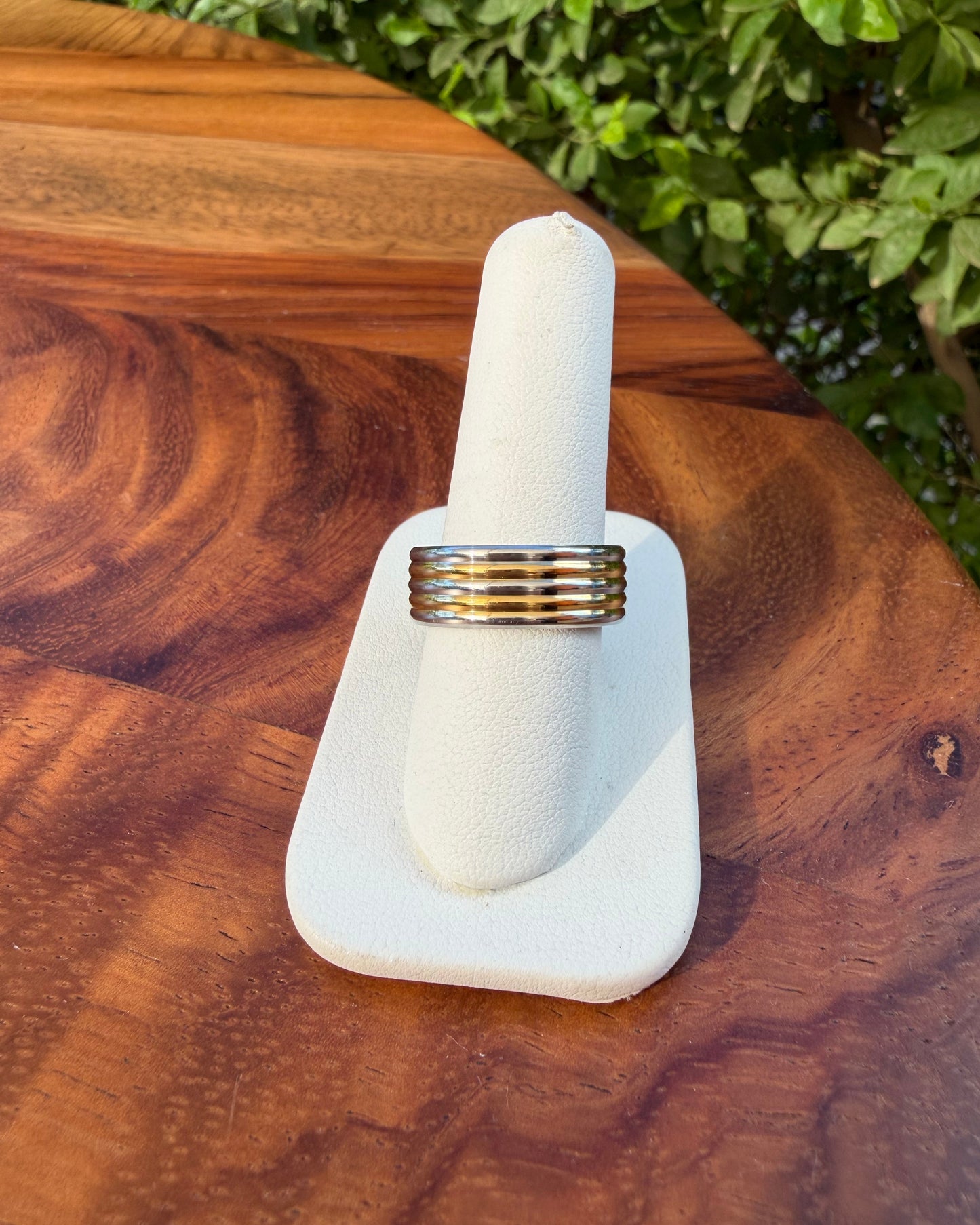Anillo argolla bicolor