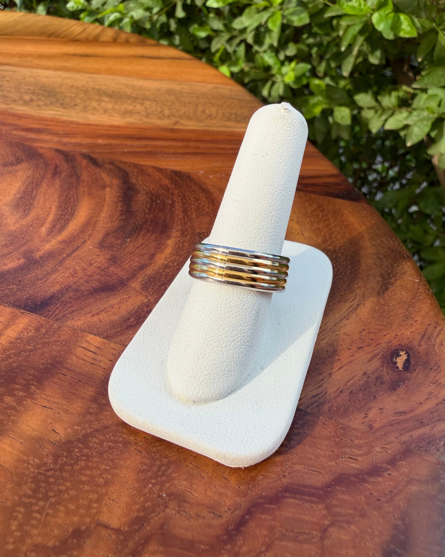 Anillo argolla bicolor