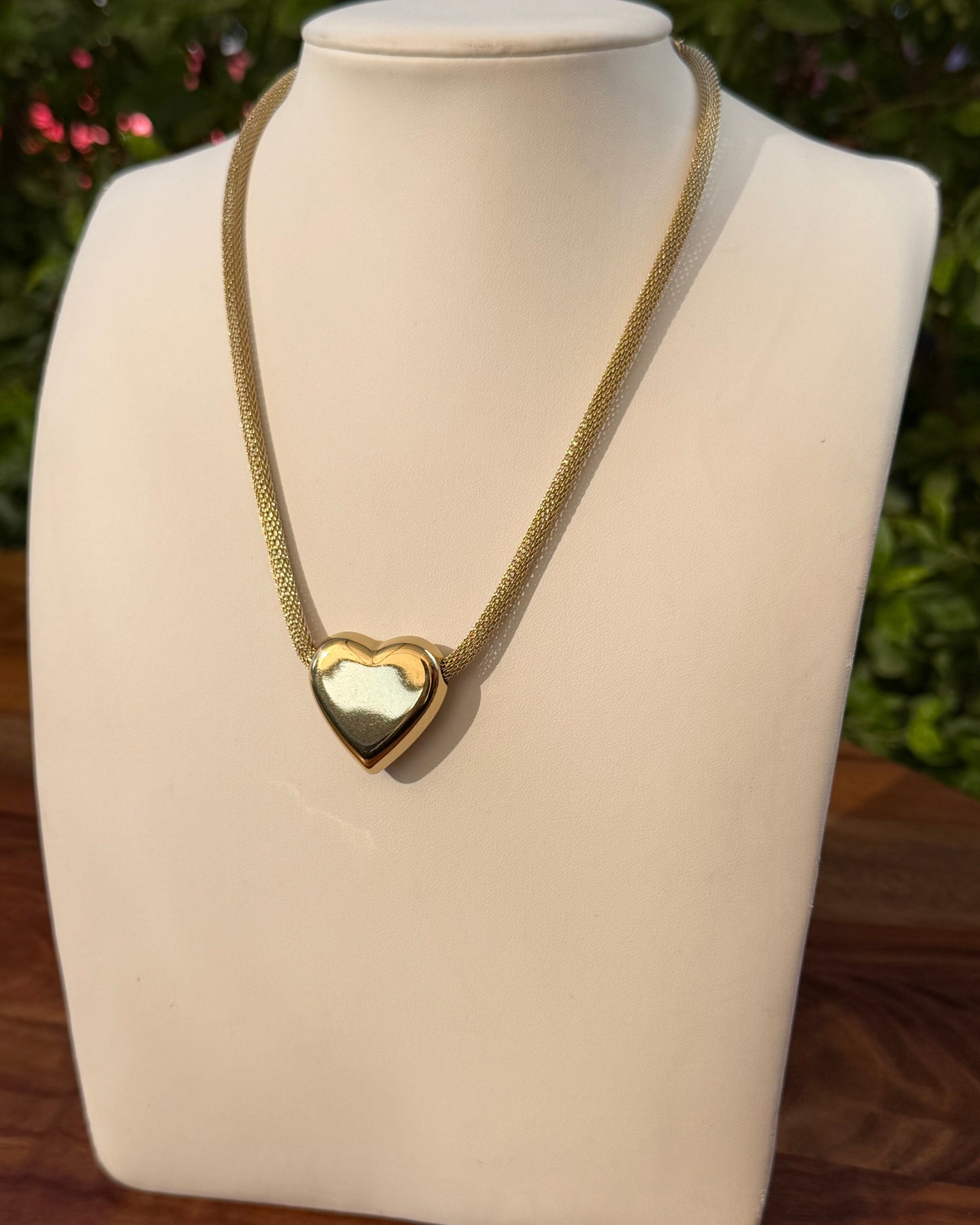 Collar Corazón Chunky Dorado