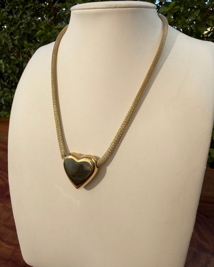 Collar Corazón Chunky Dorado