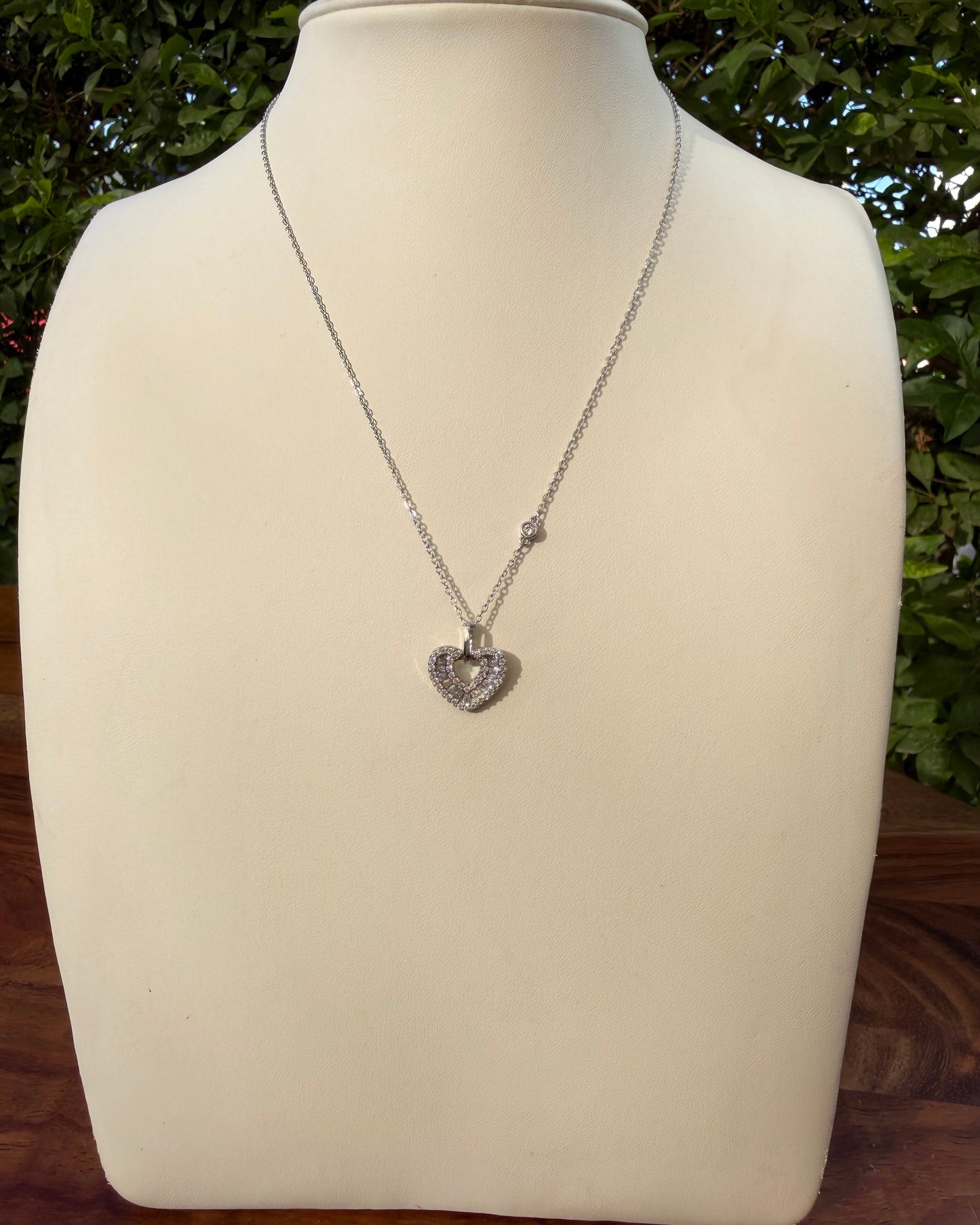 Collar Corazón Brillo Plata