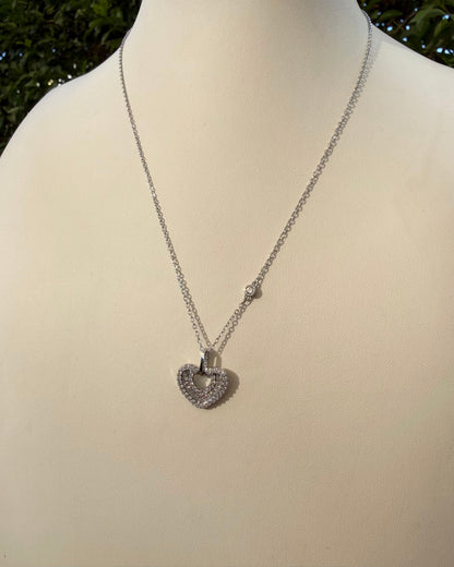 Collar Corazón Brillo Plata