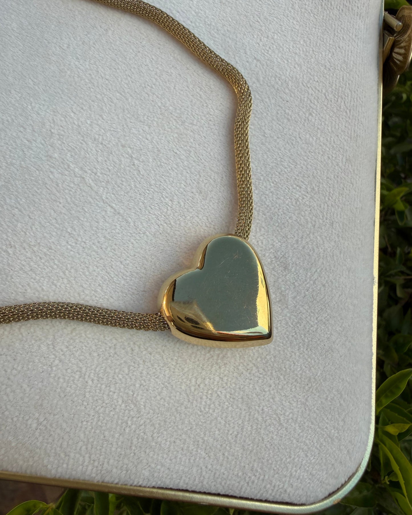 Collar Corazón Chunky Dorado