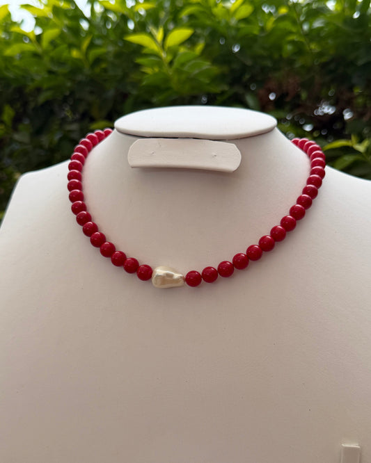 Collar Rojo Perla