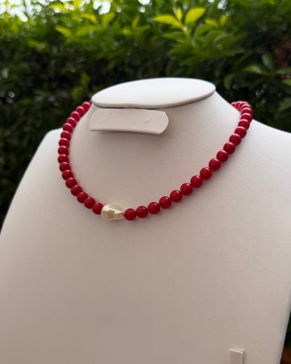 Collar Rojo Perla