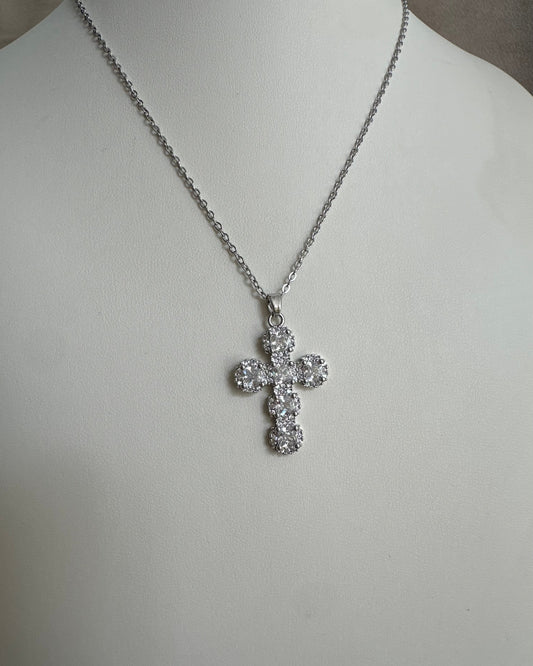 Collar Cruz Chunky Plata