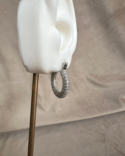 Arracada Chunky Brillo Plata
