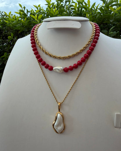 Collar Rojo Perla