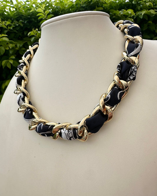 Collar Tela Azul Marino