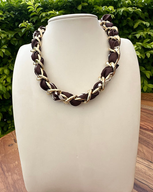 Collar Tela Café