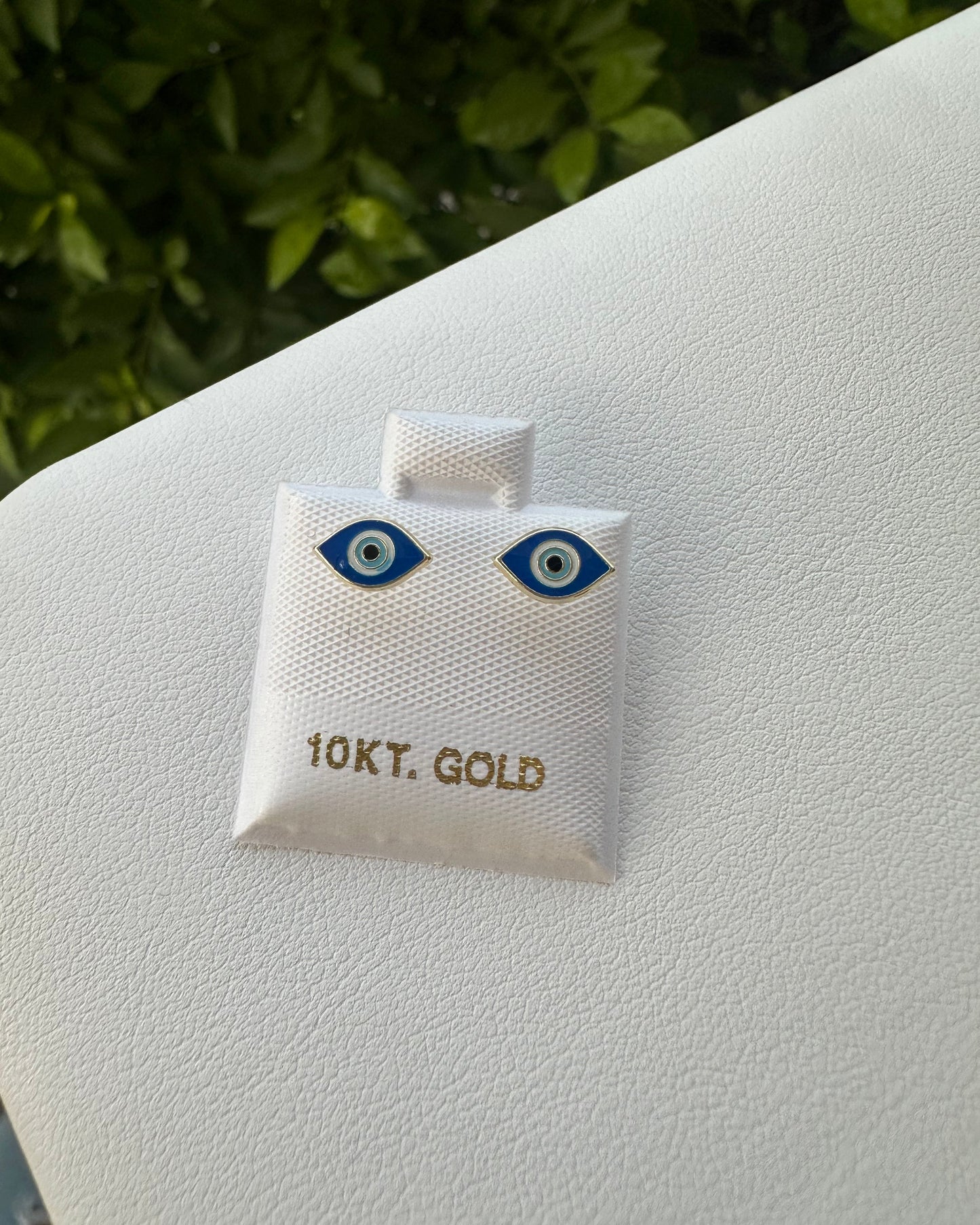 Par Broquel de Oro Ojo Azul