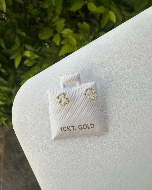 Par Broquel de Oro Oso Silueta