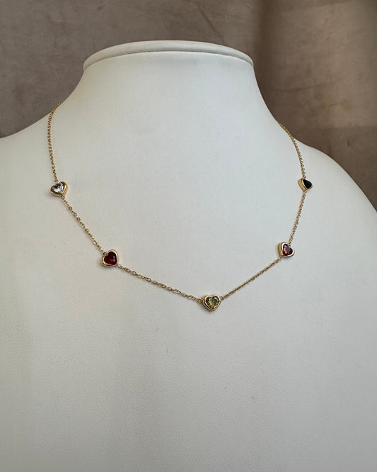 Collar Corazones Multicolor