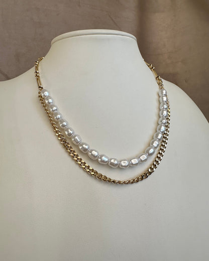 Collar Doble Perla