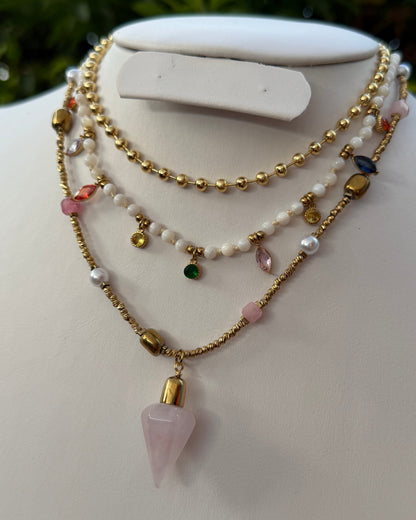 Collar Cuarzo Rosa