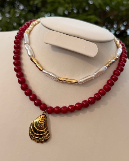 Collar Rojo Concha