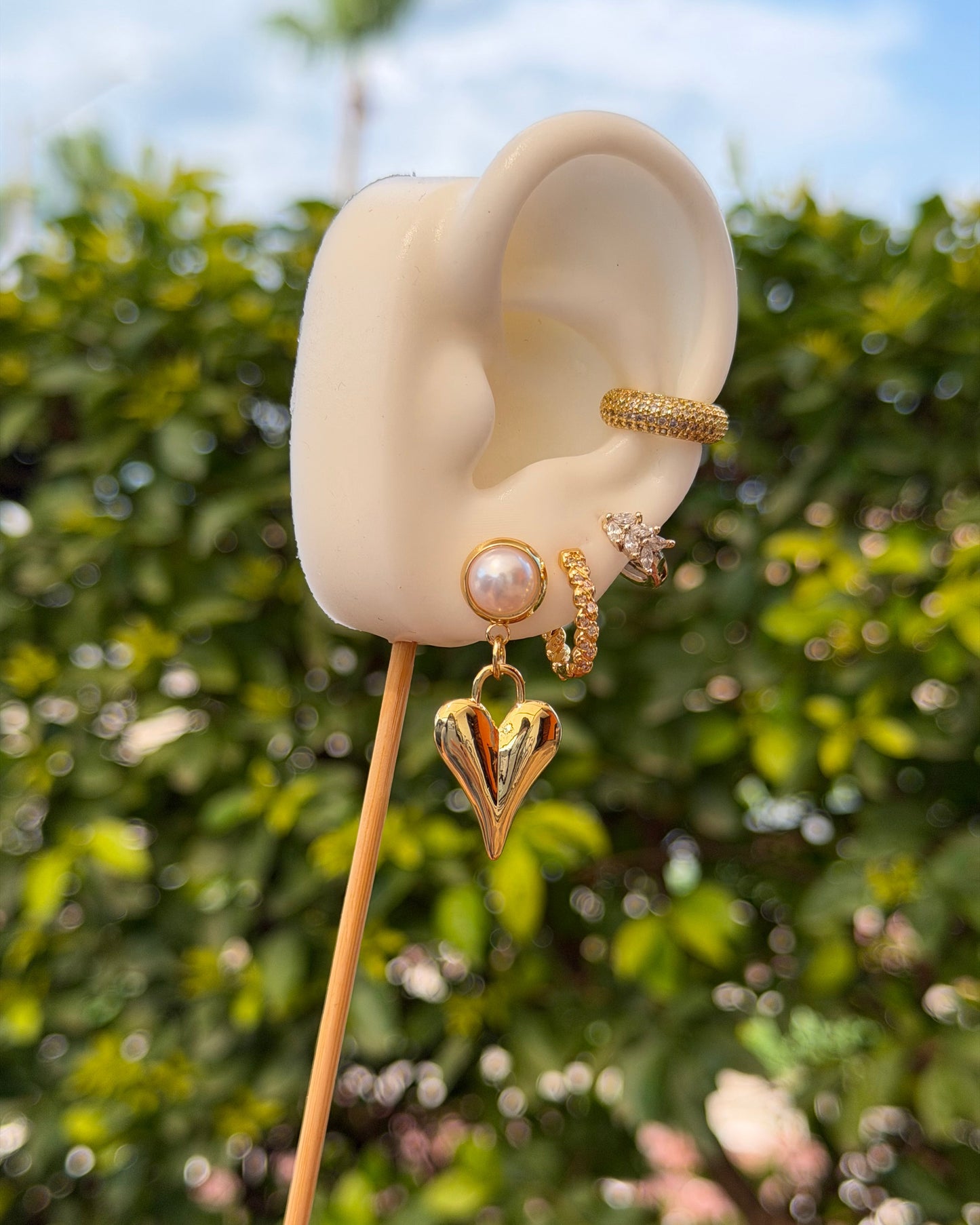 Arete Corazón Perla