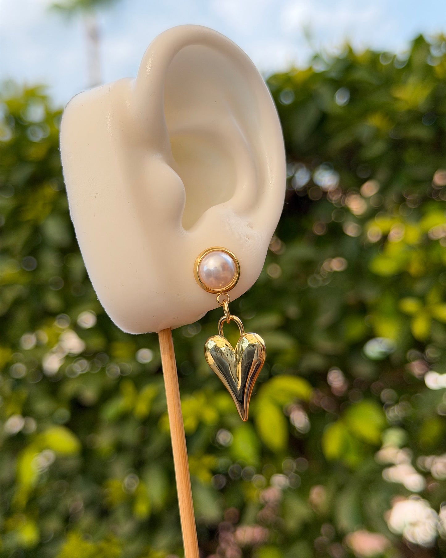 Arete Corazón Perla