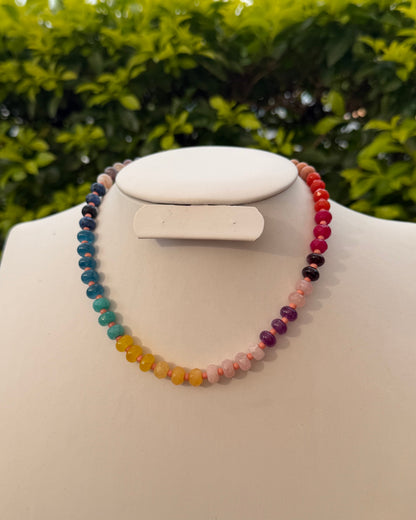 Collar Piedras Multi-Amarillo