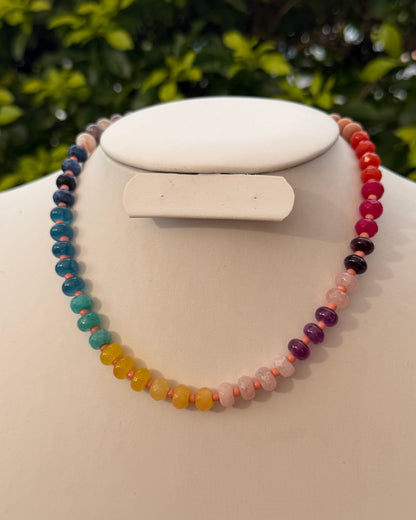 Collar Piedras Multi-Amarillo