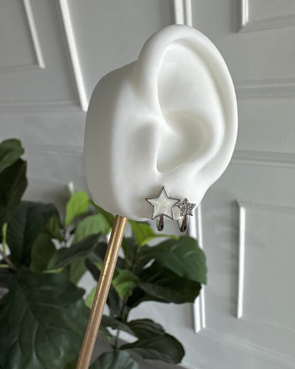 Arete Dos Estrellas Plata