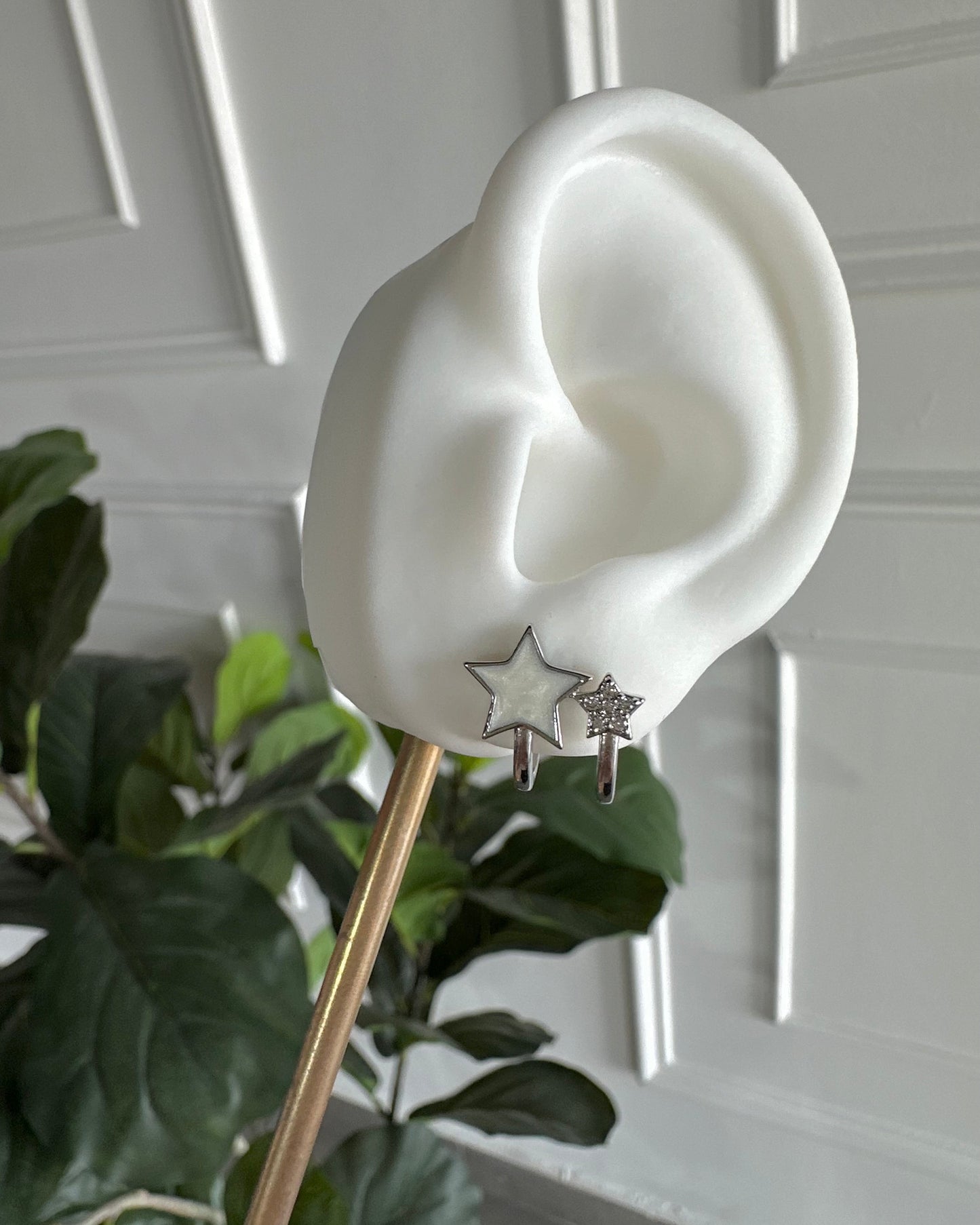 Arete Dos Estrellas Plata