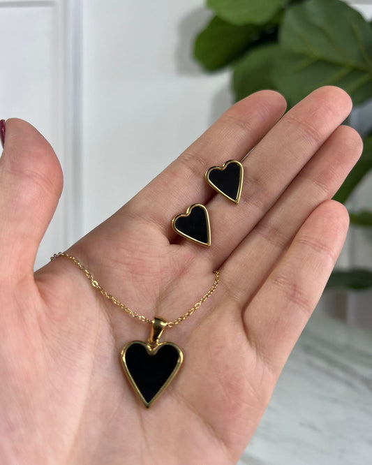Collar Corazón Negro