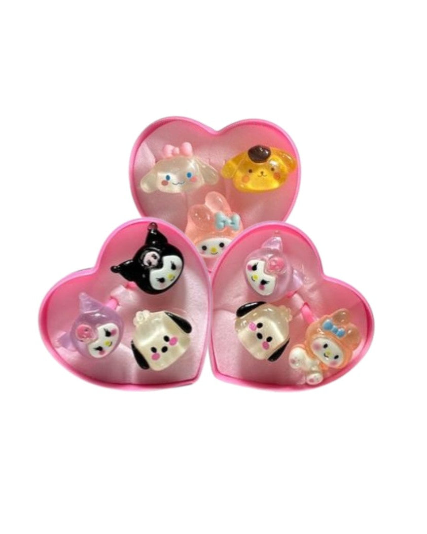 Caja Corazón Anillos Sanrio