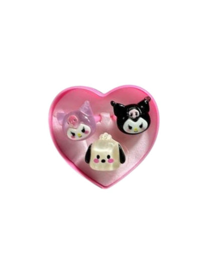 Caja Corazón Anillos Sanrio