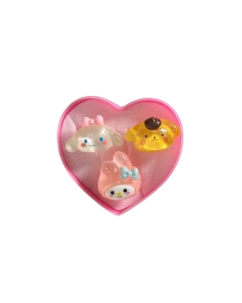 Caja Corazón Anillos Sanrio