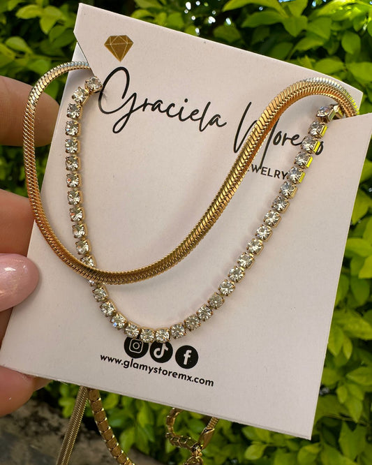 Collar Doble Brillo