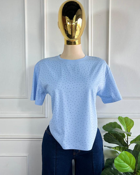 Playera Brillos Azul